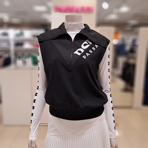 [파사디] 여성 봄~여름 윙카라 반집업 조끼 블랙 P24MTV195MBK