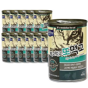 태비탑퍼 먹고먹고 또먹고 고양이캔 생선, 헤어볼, 400g, 12개