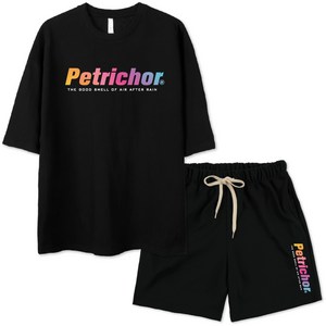 벤힛 Petrichor 오버핏 반팔 + 반바지 트레이닝 상하의 세트