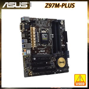 중고 LGA 1150 마더보드 ASUS Z97M-PLUS 인텔 Z97 마더보드 DDR3 32GB 지지대 제온 E3 1270 V3 코어 i7 47, 한개옵션0, 1개