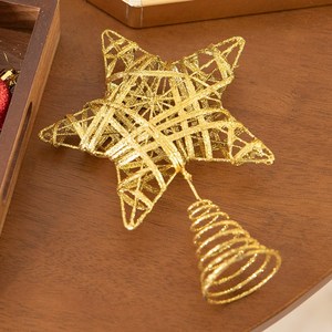스텔라철재꼭지별 14x19cm 트리 소품 장식 크리스마스 오너먼트, 골드, 1개