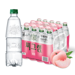 [본사직영]씨그램 무라벨 피치 450ml 펫 20개