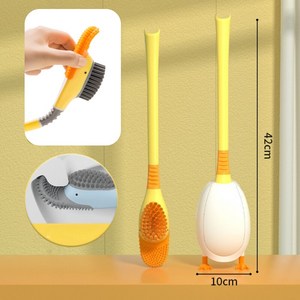 레몬스피어 변기솔 무타공 벽걸이 실리콘 틈새 오리 양면 브러쉬, 1개, 화이트