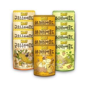 길림양행 HBAF 허니버터 와사비맛 군옥수수맛아몬드 40g x 4개 세트(총12개), 40g X4개 세트(총12개), 12개