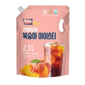 [태웅식품본사] 라이브타임 복숭아아이스티, 2.1L, 2개