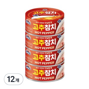 사조해표 고추참치 안심따개, 100g, 12개