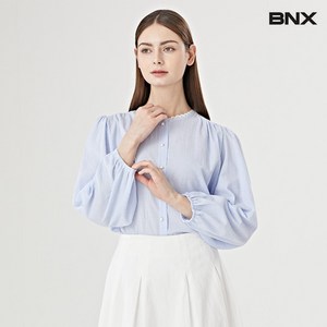 BNX 라운드넥 셔링 버튼업 언발 블라우스 BW1BL016L0