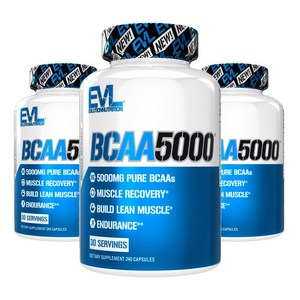 EVLUTIONNUTRITION BCAA 5000mg 캡슐, 240정, 3개