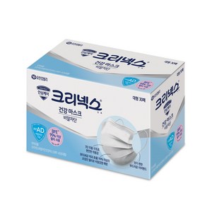 크리넥스 비말차단 건강 마스크 대형 KFAD, 30개입, 2개, 화이트