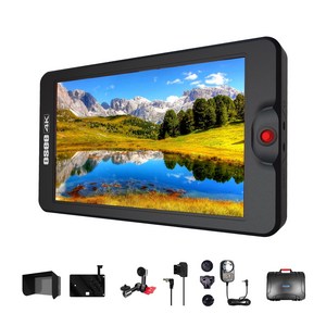 OSEE G7 카메라 모니터 비디오 모니터 7 인치 3000nits 초고휘도 HDR 3D LUT 촬영 모니터 1920x1200 풀 3G SDI 4K HDMI 신호 입출력 팔 받침대 Dtap 케이블 전원 어댑터 V 마운트 플레이트 태양 그늘과 하드 케이스 포함, 1개