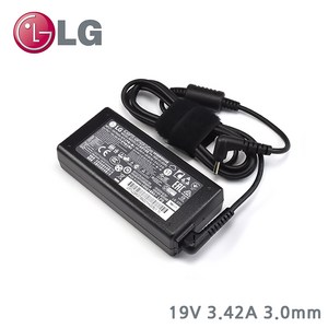 LG 정품 19V 3.42A 외경 3.0mm 노트북 어댑터 충전기 PA-1650-43, PA-1650-45, 1개