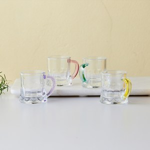 [모던하우스] 미니 핸들 소주잔 4P세트(캔디컬러) CROWN 50ml (GA0124038), 1개
