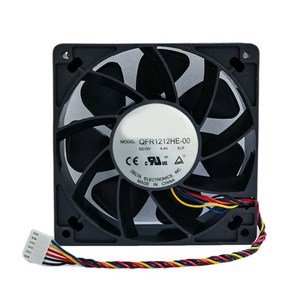 QFR1212HE-00 120x120x38mm DC12V 6.4A 냉각팬 온도조절 컴퓨터케이스 팬고속팬 라디에이터, 1개