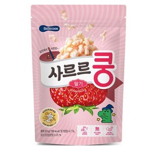 베베쿡 유아용 사르르쿵 과자, 딸기맛, 23g, 2개