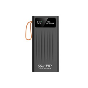 PYHO 30000mAh 보조배터리 급속충전 보조배터리 66W고속충전 케이블 4in1 캠핑용보조배터리 LED잔량 숫자표시 곰세마리, 블랙