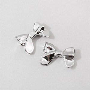 비즈아이 [6631-11]아크릴통과형 언발리본 33x23mm 메탈도금 실버 1개