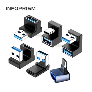 INFOPRISM / USB 3.1 C타입 A타입 각도 변환 젠더 90도 180도 L형 U형 ㄱ형 IA-922, Model A : A타입-A타입(L형), 1개