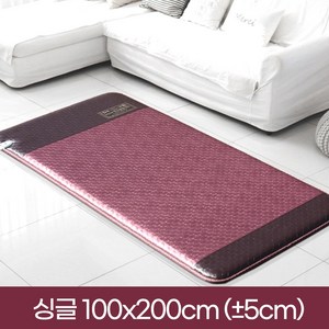 (주)한일의료기 EMF 전자파없는 탄소매트 전기장판 전기매트, 와인 싱글 100x200cm