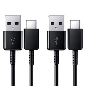 [neonp] 1+1 삼성 전용 USB C타입 고속 충전케이블 최대 25W지원 갤럭시 호환, 2개, 블랙, 200cm
