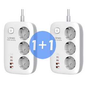 LDNIO SE3436 고속충전 멀티탭 3구 USB Type-C 전기콘센트 SE3436 65W, 2개, 2m