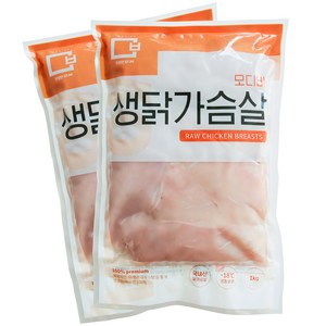 모디바 국내산 냉동 닭가슴살( 1kgX2팩), 1kg, 2개