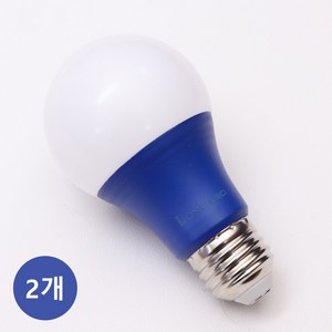 LONG 컬러 전구 8W LED e26, 2개, 파란색빛