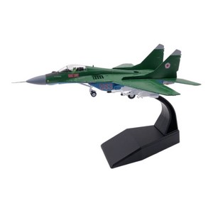 1/100 MIG-29 전투기 다이 캐스트 모델 항공기 W/ 디스플레이 스탠드 홈 장식, 18x12cm, 녹색, 1개