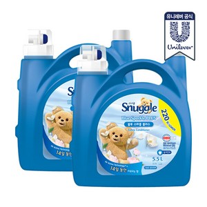 스너글 섬유유연제 블루스파클 플러스 본품, 5.5L, 2개