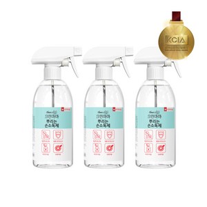 크린마마 뿌리는 손소독제 500ml [의약외품 알코올65%], 3개