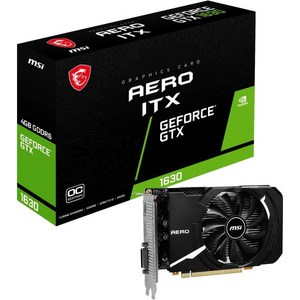 MSI 게이밍 지포스 GTX 1630 4GB GDRR6 64비트 HDMIDPDVI 싱글 팬 OC ITX 그래픽 카드 AERO 4G, 1개