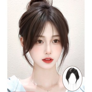 키라비 여자 정수리 앞머리 가발 100% 인모 수제 부분가발 YH316, YHP316가르마A(자연검정9x9), 1개, YHP316가르마A(자연검정9x9) 1개