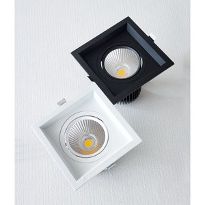 LED COB 도로시 1구 사각 매입등 매입조명 (30W 블랙 화이트), 화이트, 주광색, 화이트, 1개