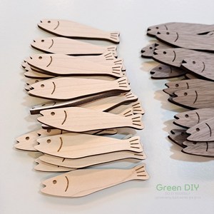 [원목 북어] 나무 물고기 자반 굴비 원목 나무 재료 DIY 만들기, 하드메이플, 소형(가로 85mm), 1개