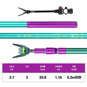 SEONGJINCHI 민물 낚시 받침대 대물 받침대 JIA DIAO NI 받침대, 2.7m