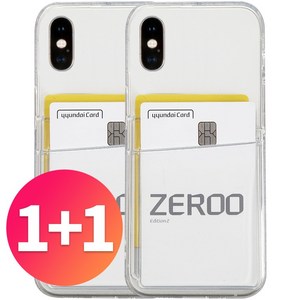 스톤스틸 1+1 아이폰 X XS XR MAX 맥스 듀플렉스 카드 2장 수납 투명 범퍼 케이스