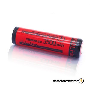 [메가캐논] 18650 Li-ion 삼성 SDI 충전지 볼록형 [3500mAh], 1개, 1개