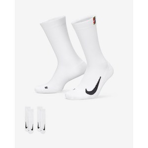 나이키 COURT MULTIPLIER CUSHIONED TENNIS CREW SOCKS 헬스 운동 캐주얼 스트릿 로고 쿠션 크루 삭스 양말 2 PAIRS, white