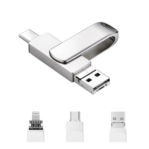 Kcwen 핸드폰 외장메모리 OTG 아이폰 USB 메모리 3in1, 128GB