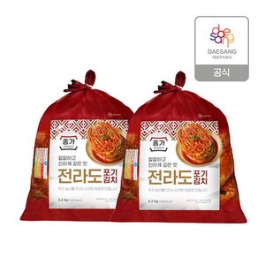 (종가집) 종가 전라도식 포기김치 10.4kg (5.2kg X 2), 2개, 5.2kg