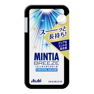 민티아 목캔디 일본 아사히 민트 사탕 브리즈 슈가리스 크리스탈 실버, 22g, 8개