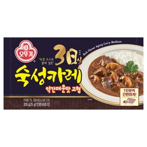 오뚜기 3일 숙성 카레 약간매운맛 고형, 200g, 1개