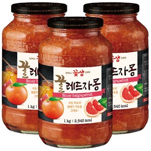 꽃샘식품 꿀레드자몽차, 1kg, 3개