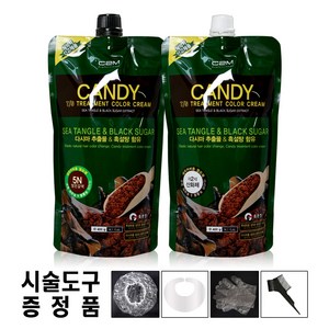 캔디 티에스 트리트먼트 칼라 크림 400g 염색약+시술도구 증정, 5N(밝은 갈색), 1세트