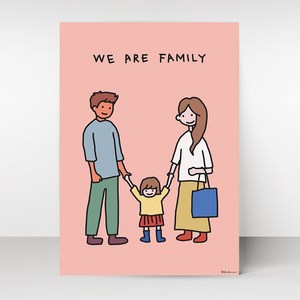 뚜뚜아트 가족 포스터 신혼집 아기방 아이방 인테리어 그림 감성 포스터, 06. We are family2