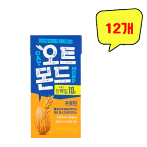 롯데칠성 오트몬드 프로틴, 190ml, 12개