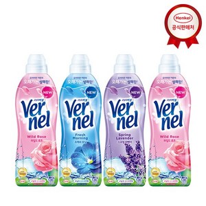 버넬 고농축 섬유유연제 와일드 로즈 본품, 900ml, 4개