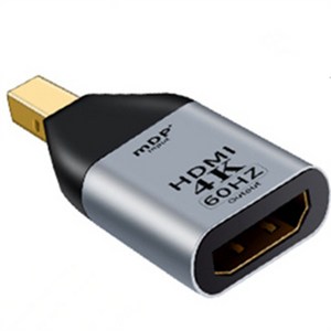 믹스MICS 알루미늄 DP to HDMI 4K@60Hz 디스프레이포트 Display Pot 변환 젠더 DP입력 HDMI2.0출력 어댑터 연결 커넥터 1P, HDMI(F)출력-miniDP(M)입력, 1개