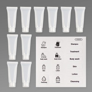 포포라운지 튜브용기 여행용 공병 화장품 소분 샘플 용기, 10개, (10ml 기본캡)