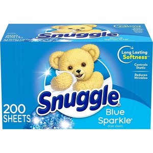 Snuggle 스너글 드라이 시트 200개입 (2팩) Blue Spakle 블루 스파클 향 200매 2개