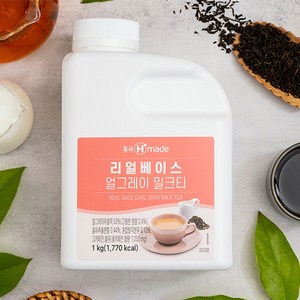 흥국 리얼베이스 얼그레이 밀크티 1kg, 종이박스 배송, 6개, 1L